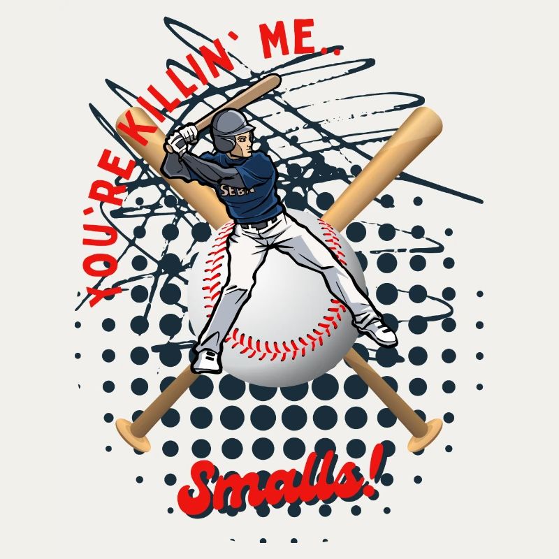 Baseball Batter with Playful Text
