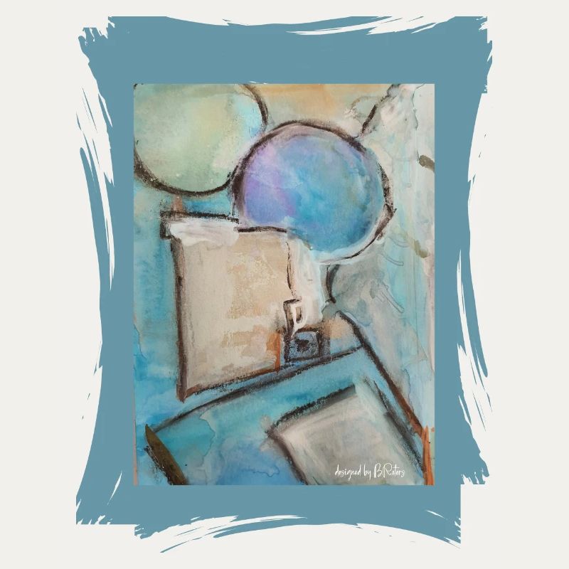 Abstraktes Aquarell mit Luftballons