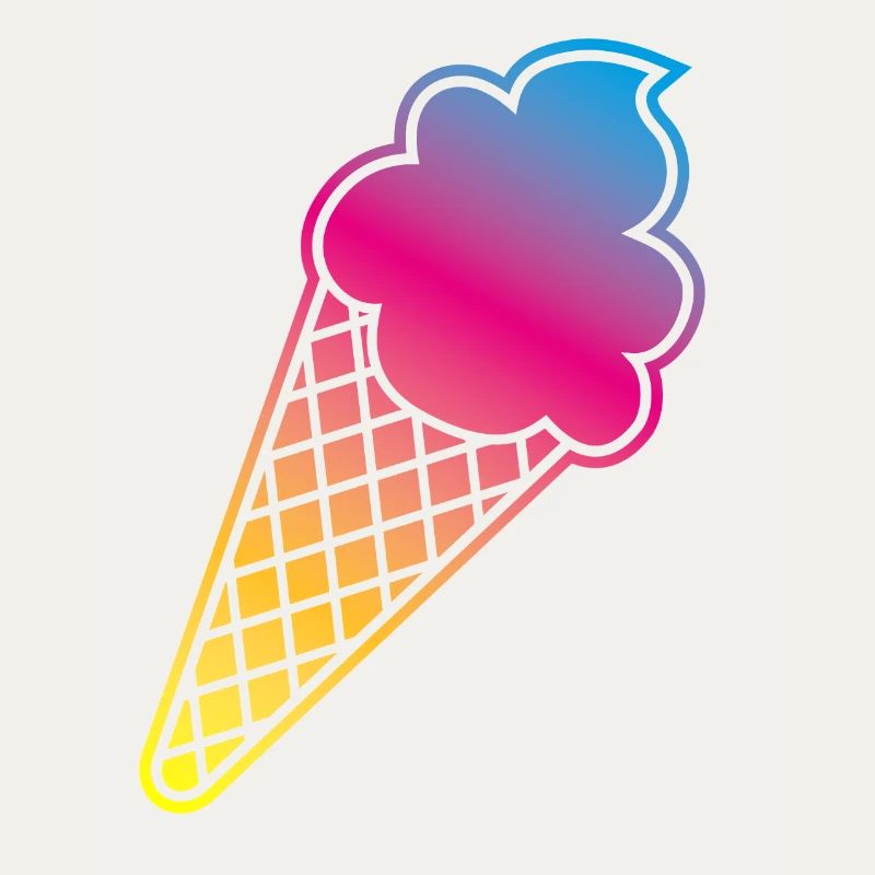 Ice Cream Frame Gradient Colorful Summer Ice Cream Cone Ice