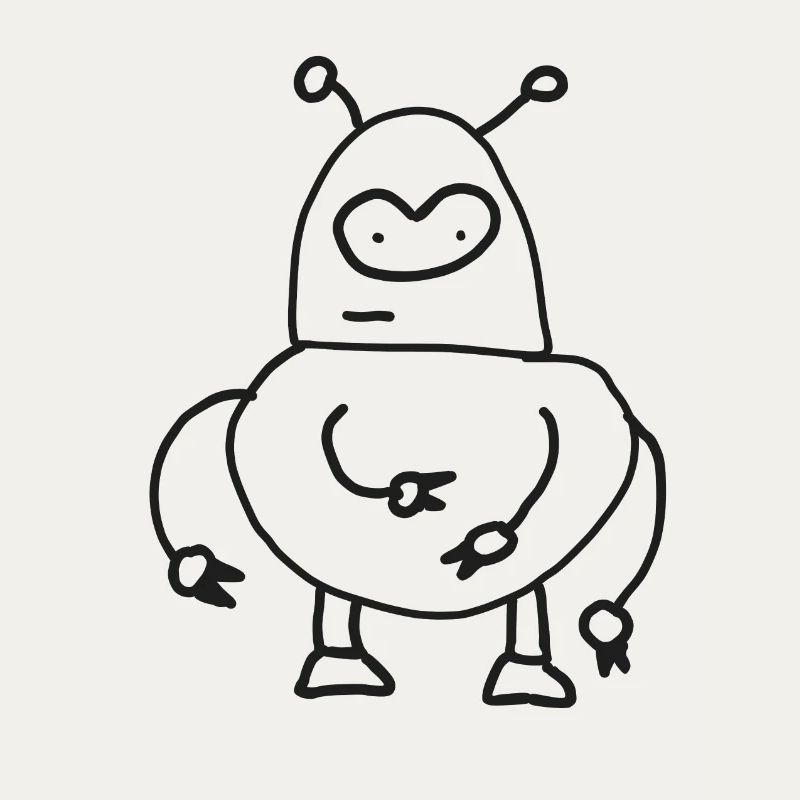 Dooddly Alien Robot Doodle