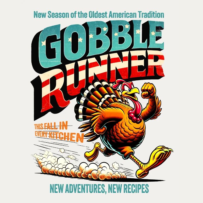 Gobble Runner - Conception amusante de la dinde de Thanksgiving