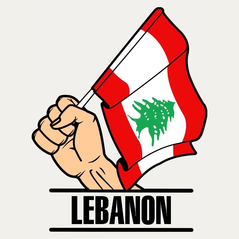 Flagge Libanon faust text LIBANON