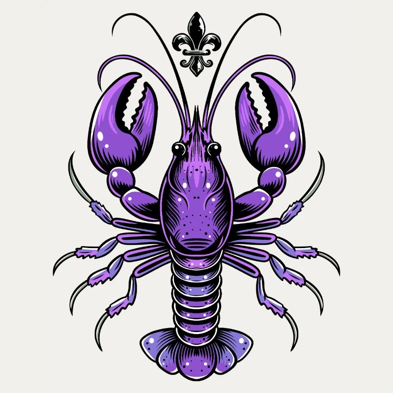 Mardi Gras Languste mit Fleur-de-Lis Design