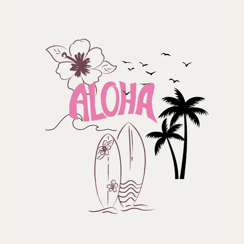 Conception de la plage de surf Aloha