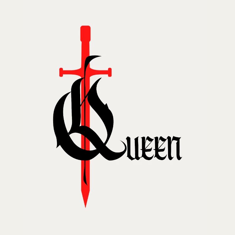 Gothic Queen Design with Sword with black text