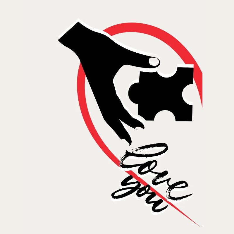 Hand, die ein Puzzle hält, halb ein Herz