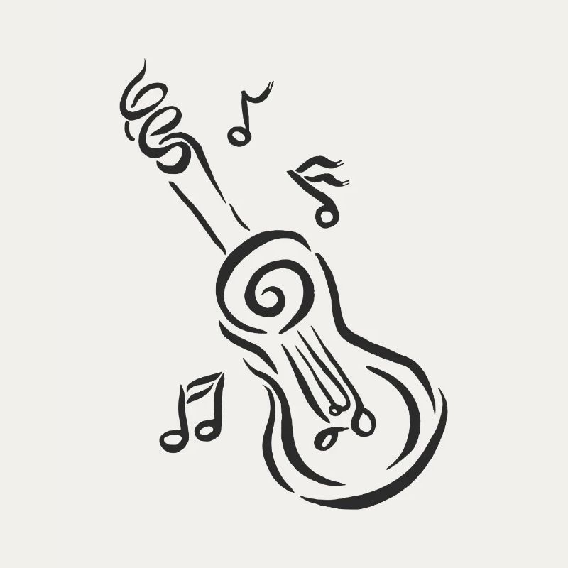Guitare spirale avec notes