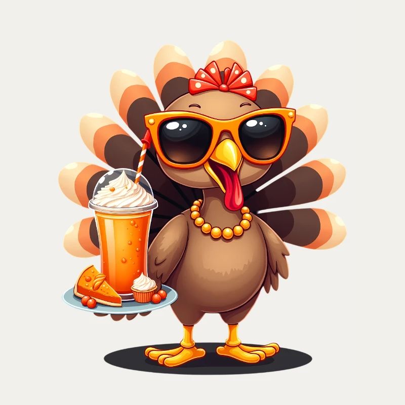 Dinde de Thanksgiving avec lunettes de soleil