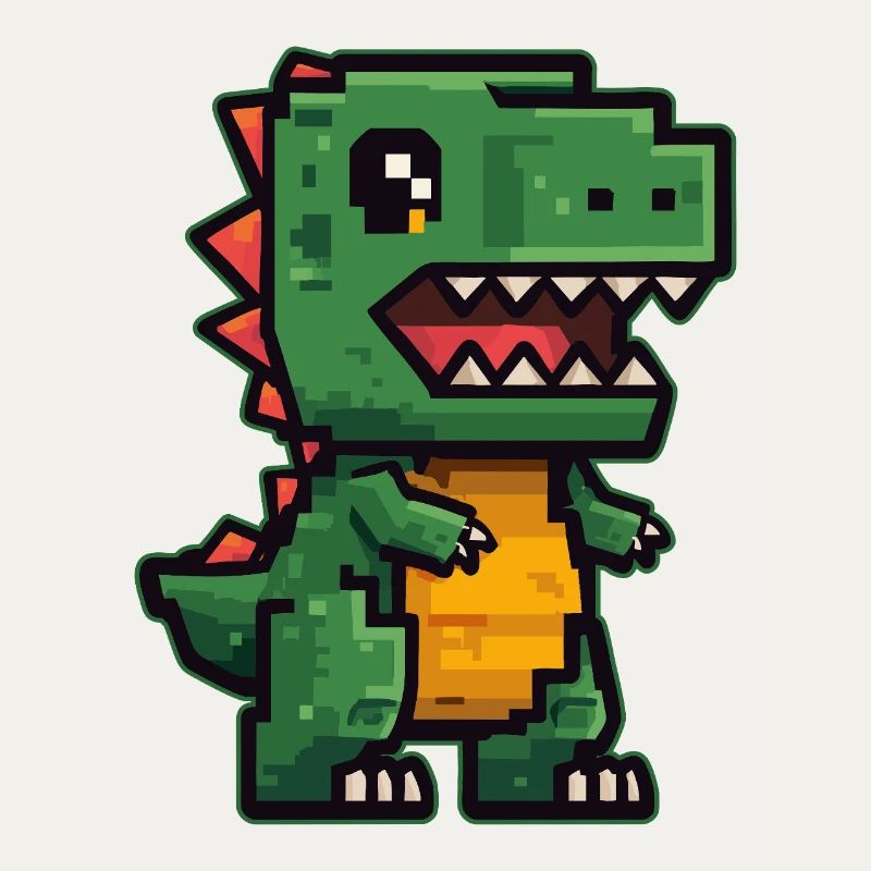 Mignon dino pixel au look rétro