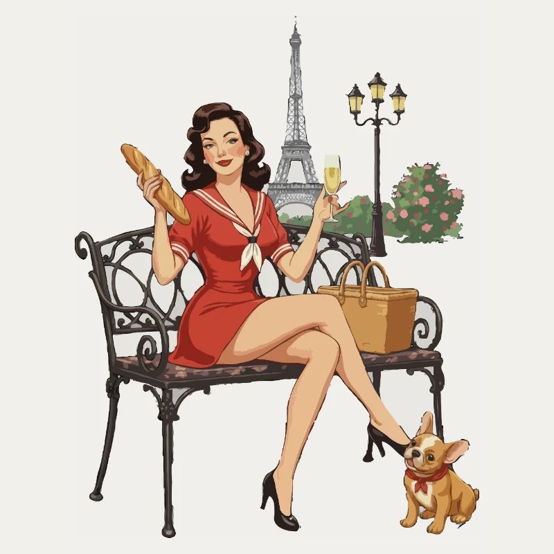 Pin-up de Paris sur le banc