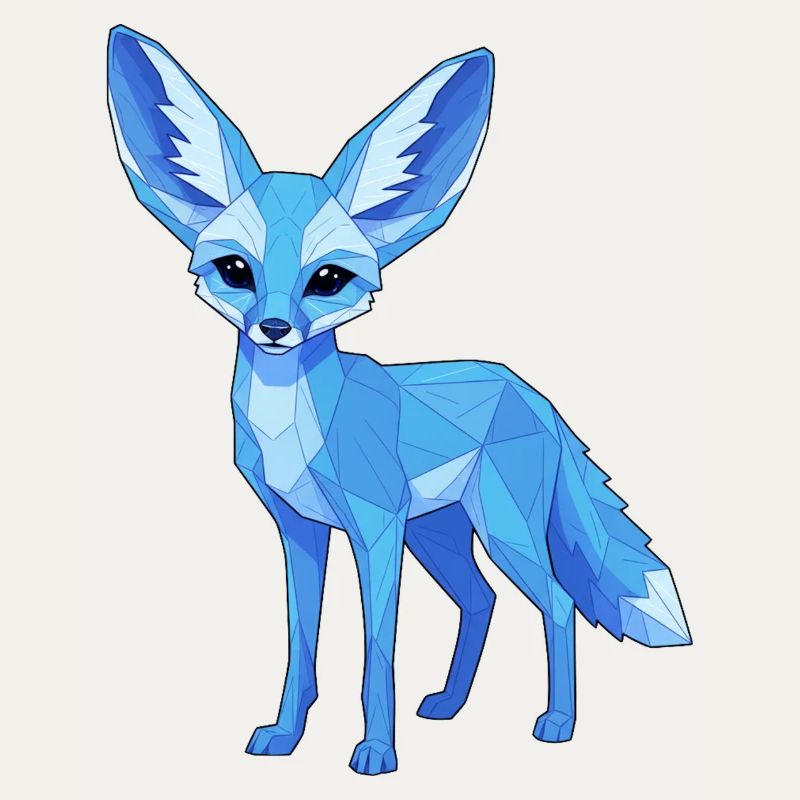 Blue Geometry Fox