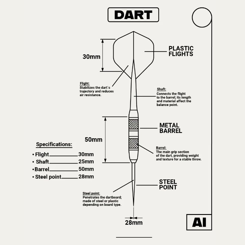 Plan de Fléchettes, Fléchettes