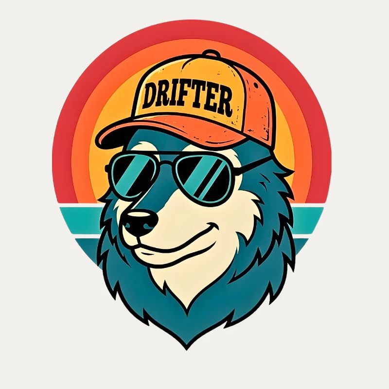 Drifter Wolf Sonnenuntergangs-Tee