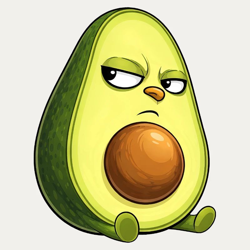 Cool avocado with sunglasses skeptical look
