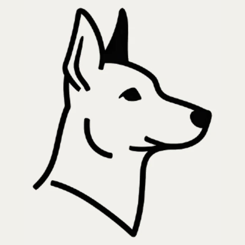 Minimalist German Shepherd - Line Art