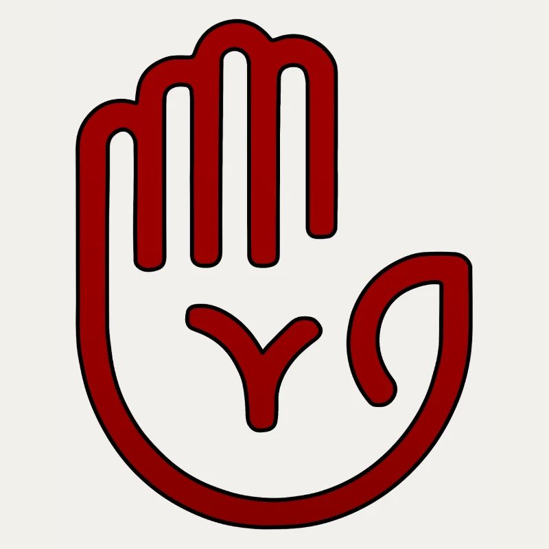 Red Minimal Handprint