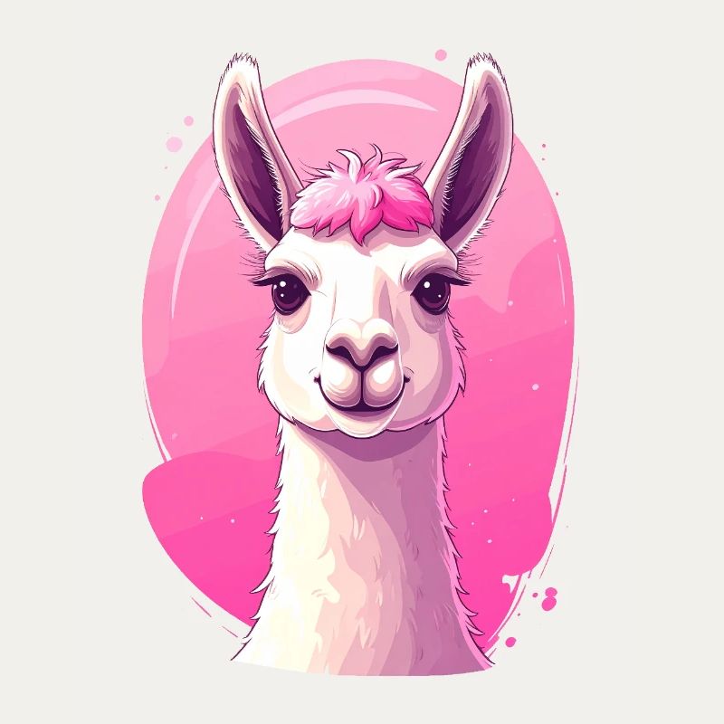 Lama / Alpaka vor pink