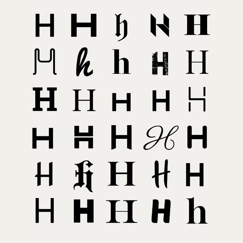 Typography letter H Mosaic design 