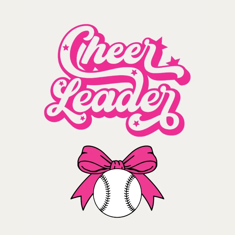 Cheer Leader Bow Baseball Pink