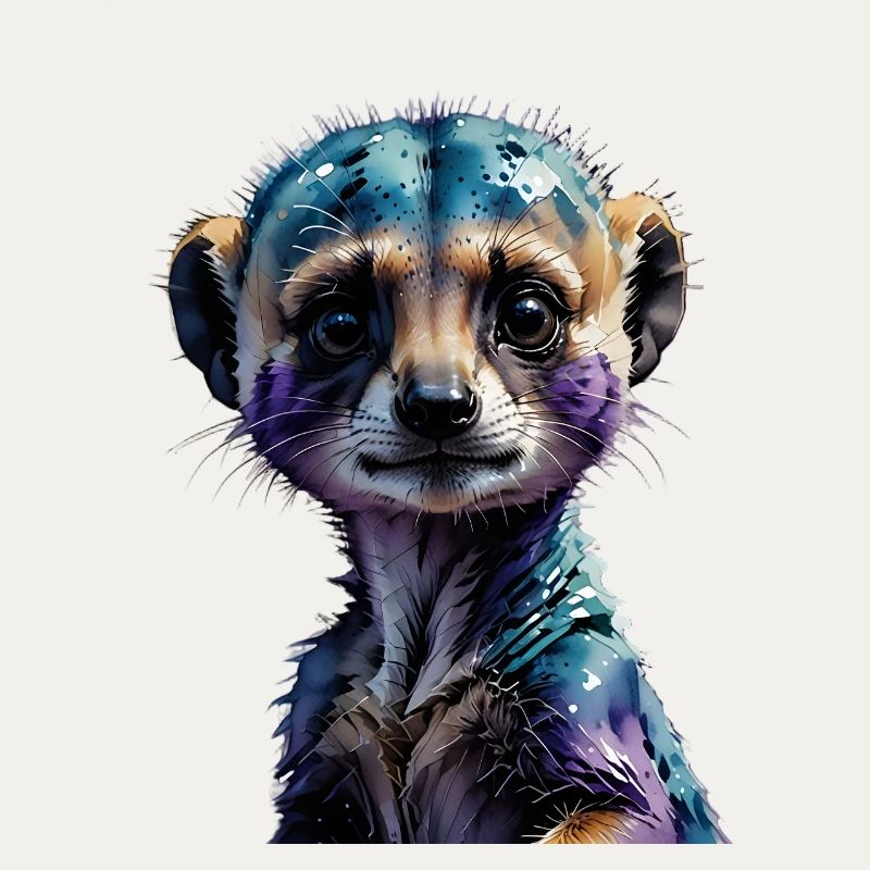 Illustration colorée de suricates