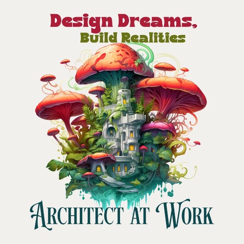 Architect engineer at work funny illustration