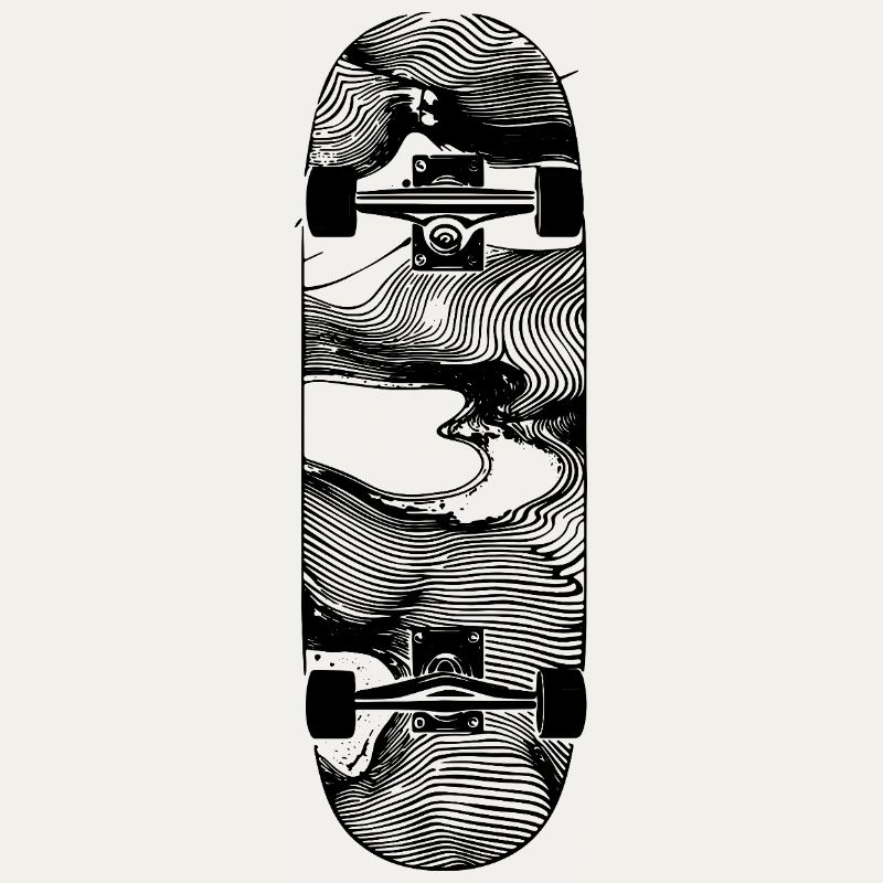 Skateboard Linienskizze