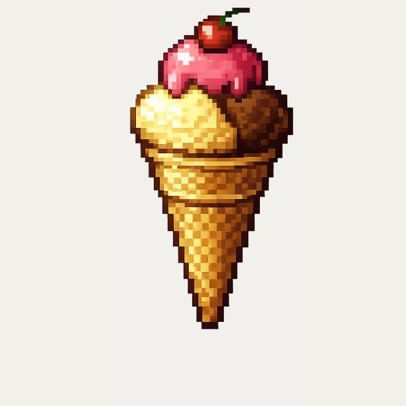 Retro Pixel Eiscreme Cone