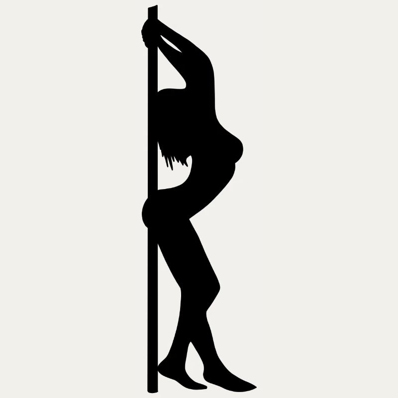 Pole dance pose on the pole