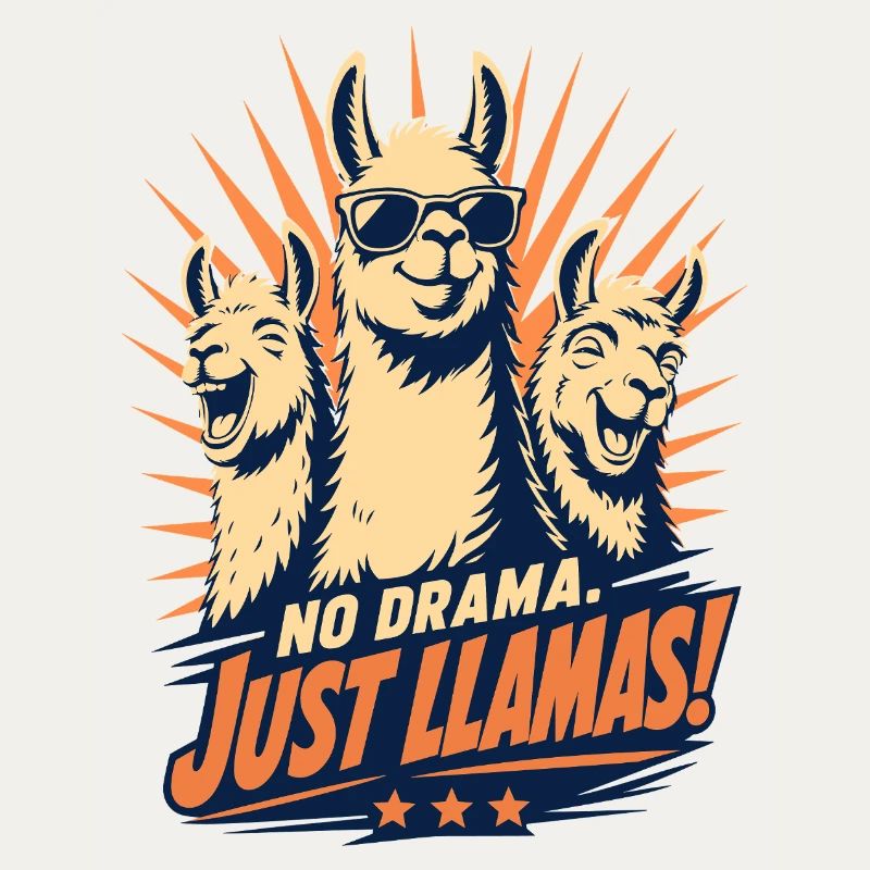 Pas de drame, juste Llama Cool Rétro