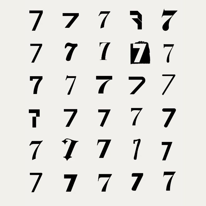 Number 7 Numerology Typographic design