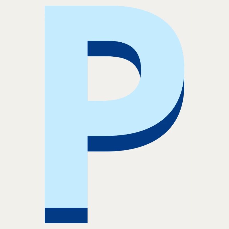 Pop und moderner blauer Buchstabe p