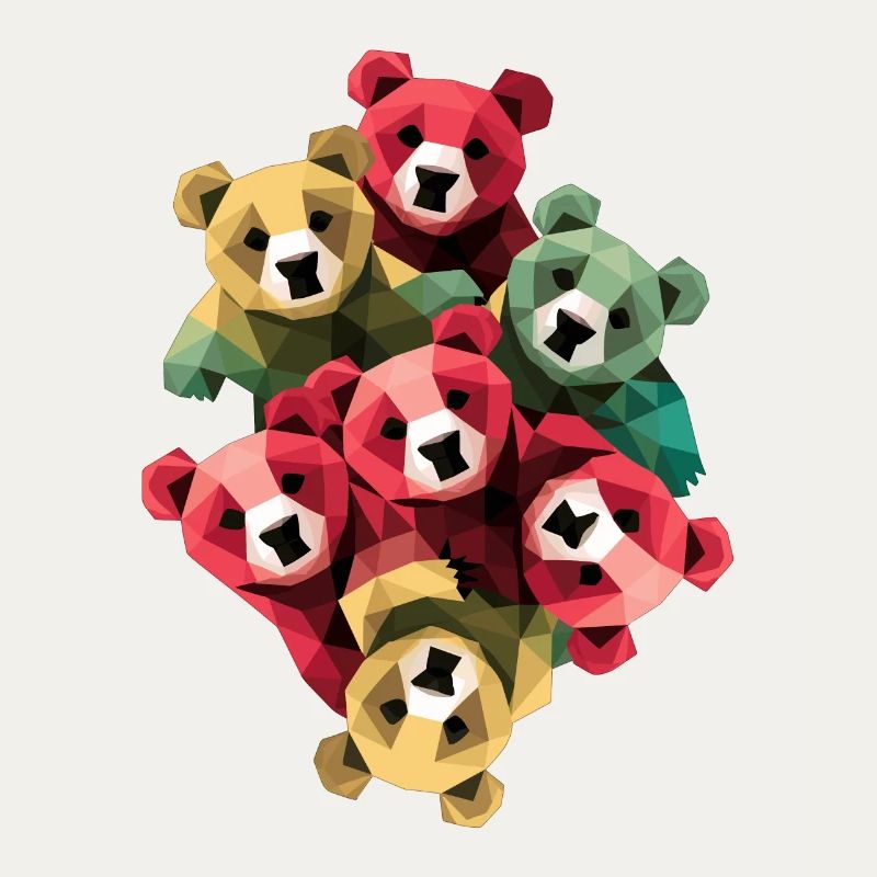 Low Poly Bears Group Artwork