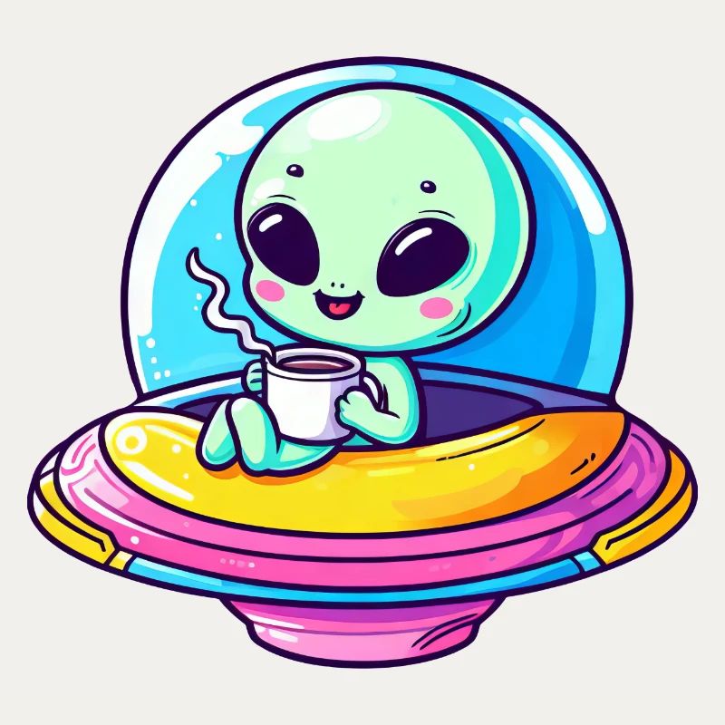 Un extraterrestre mignon comique extraterrestre dans UFO avec