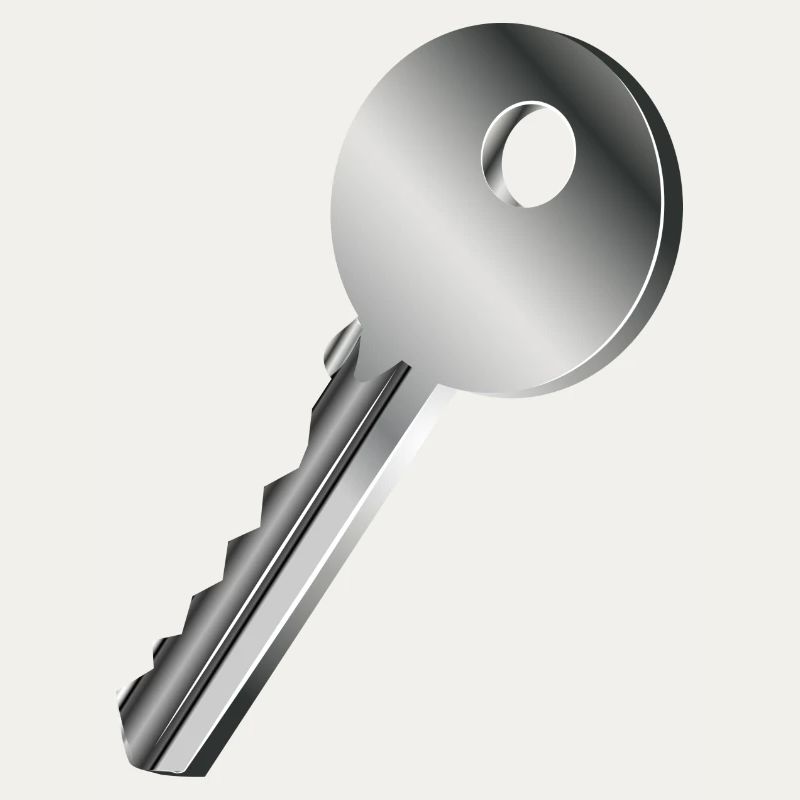 silver-colored single key