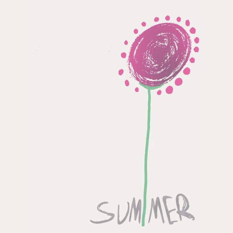 Abstract Summer Crystal Flower Illustration
