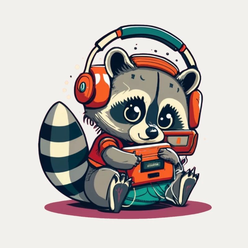 Waschbär-Kassetten-Kopfhörer