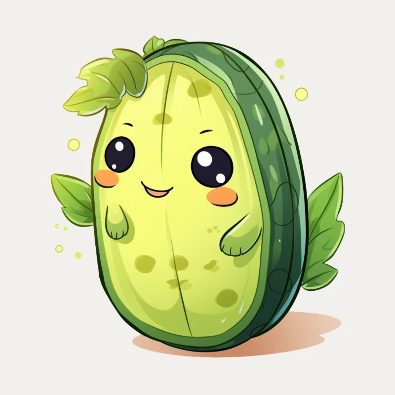 Homme concombre de cactus de Kawaii – Design mignon