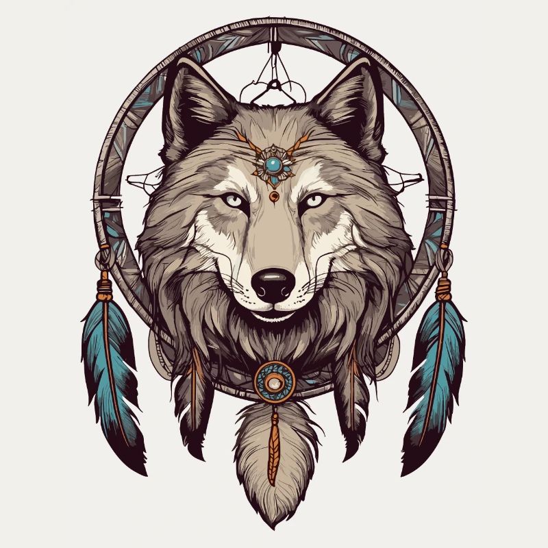 Traumfänger mit Wolf