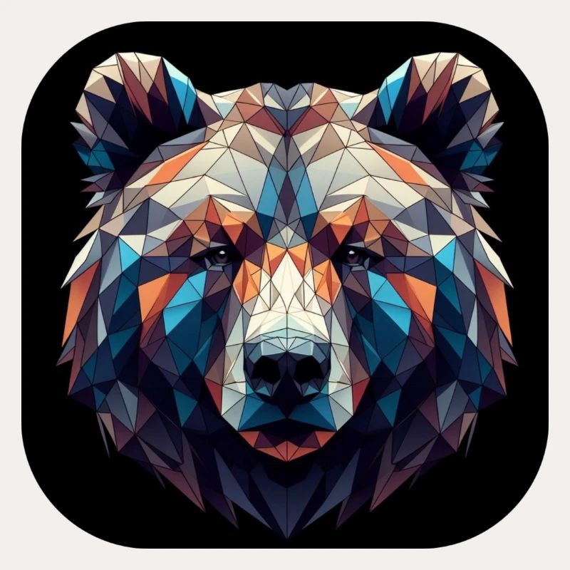 Tête d’ours Polygone Multicolore