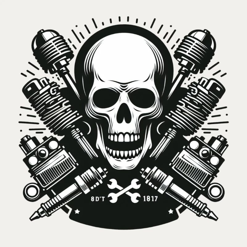 Crâne de motard Design 3