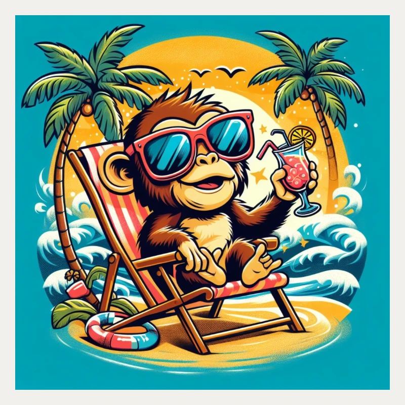 Singe sur la plage