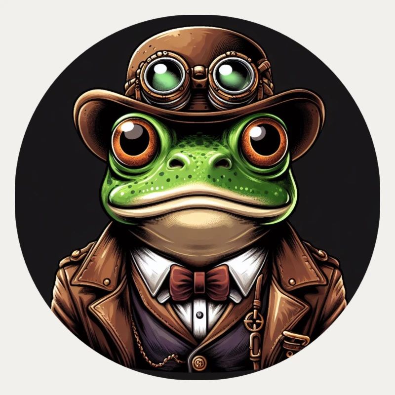 Frog in Steampunk Outfit