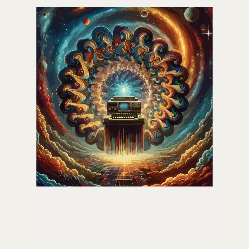 Cosmic Retro Computer Artwork