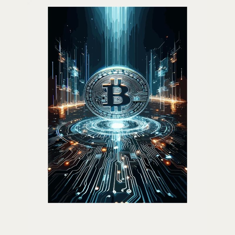 Futuristic Bitcoin Digital Artwork