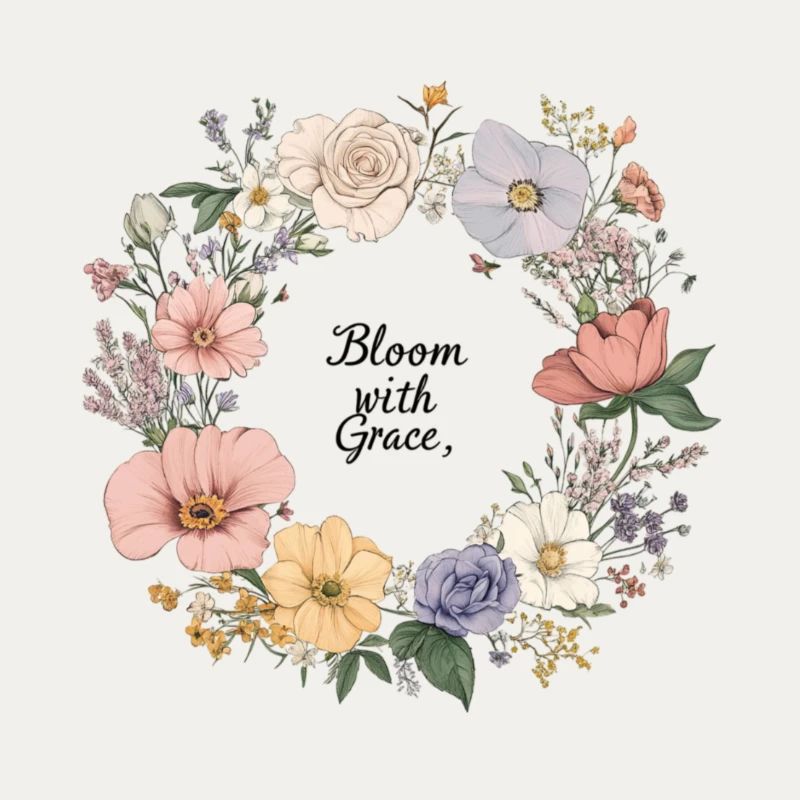 Bloom with Grace Floral Wreath