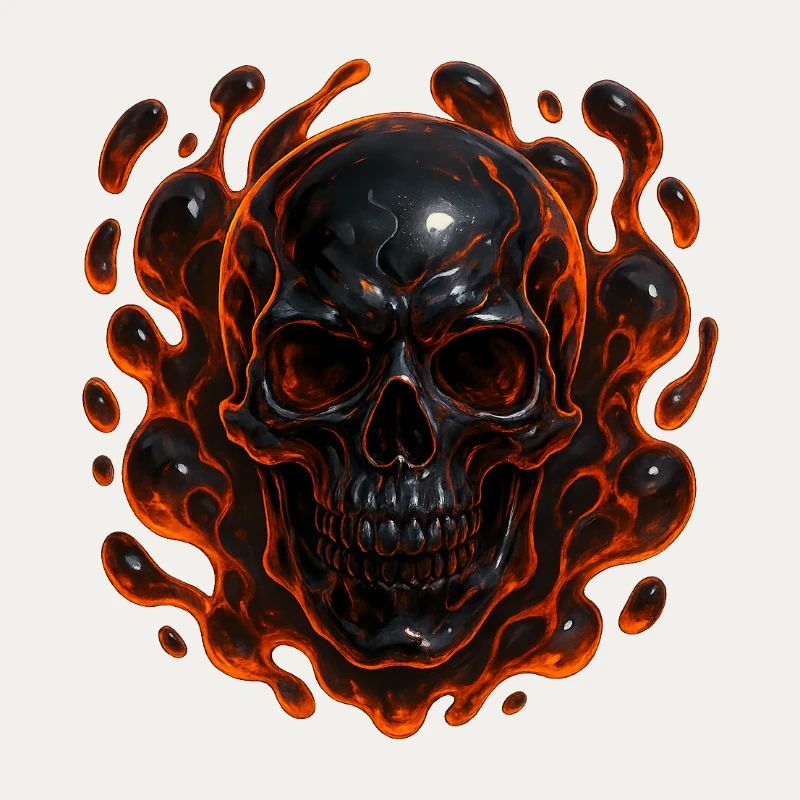 Flaming skull