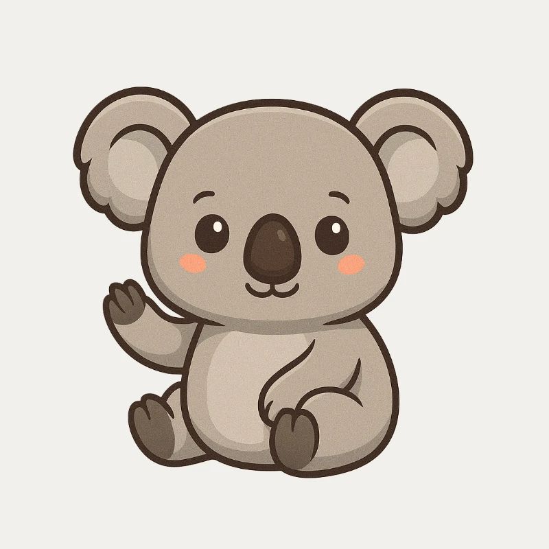 Koala with heart accent