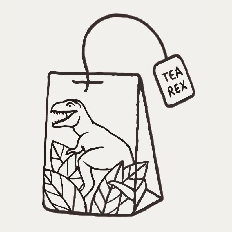 Dinosaurier Teebeutel Design