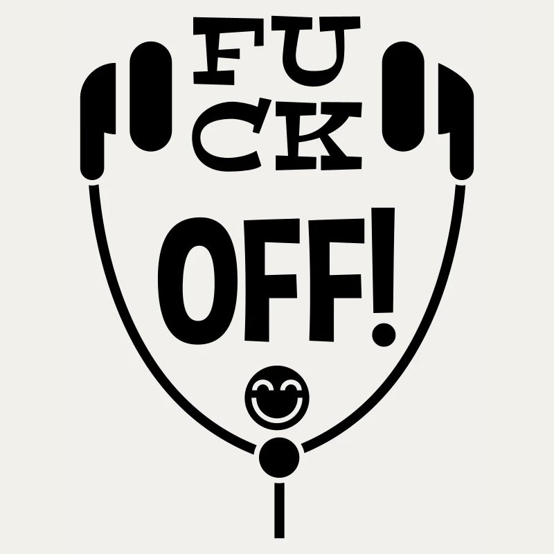 Humorous Headphone Artwork Featuring Unique Text a