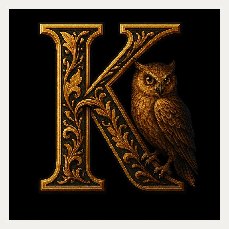 K – Magisches Ornament mit Eule